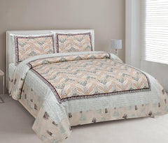 Jaipuri Bedsheet King Size With 2 Pillow Covers - 90 X 108 Inches, Parchment | Luxurious Comfort & Breathability | Super Soft Breathable & Wrinkle Free