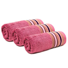 Mush Designer Bamboo Face Towel 600 Gsm | Ultra Soft, Absorbent & Quick Dry Face Towel - Ruby Red (Set Of 3)
