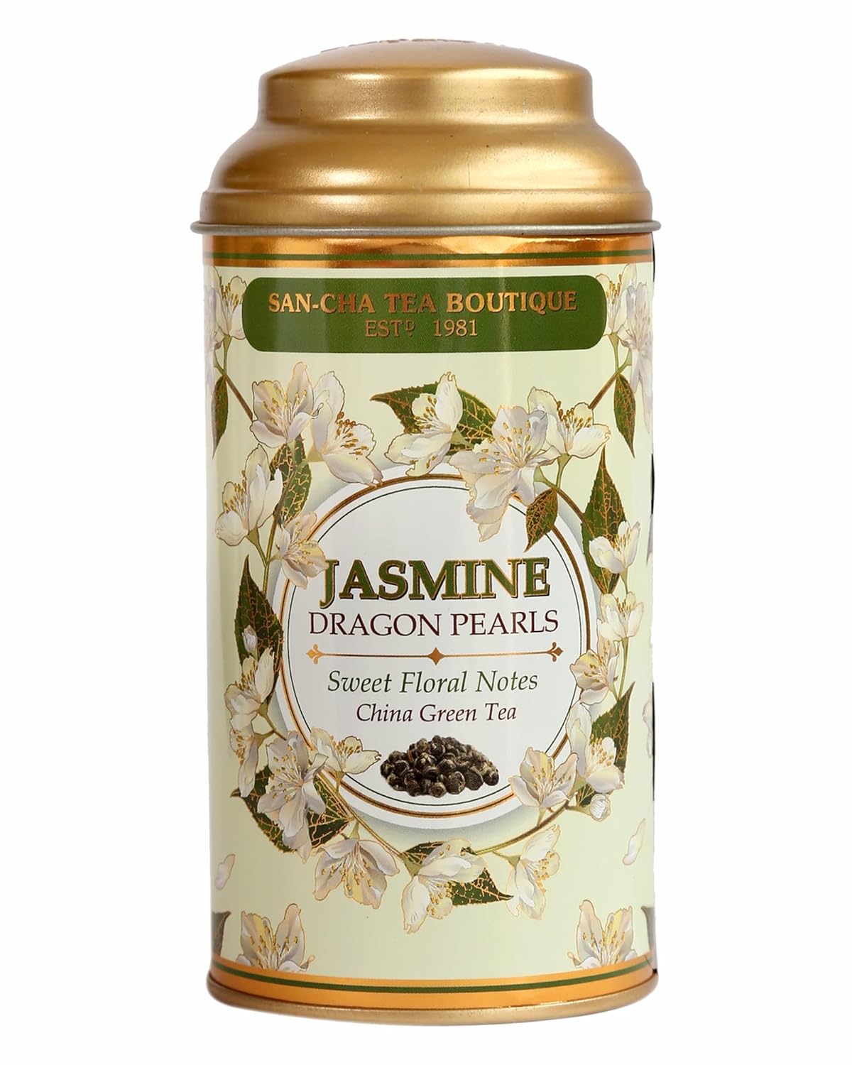 San-Cha Jasmine Dragon Pearls China Green Tea - 50gm, 1.7 Ounce | Sweet Floral Notes - Environment Friendly & Made In Corn Fiber | Low Caffeine