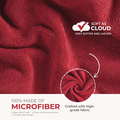Black Gold The Finer Touch Premium Microfiber Bath Towels 800 Gsm | Lightweight Ultra-Soft Fade Resistant (Maroon) - 2 Pcs