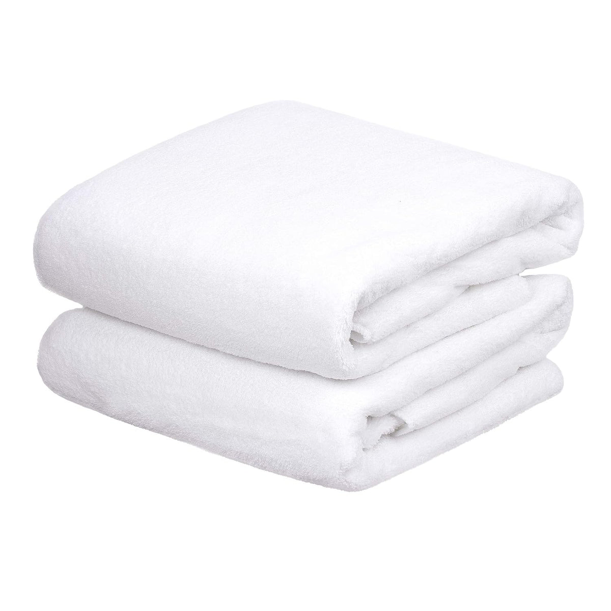 Jml Fleece Bath Towel 900 Gsm | Super Soft And Absorbent, Lint Free, Fade Resistant Oversized Bath Towel (White) - Pack Of 2
