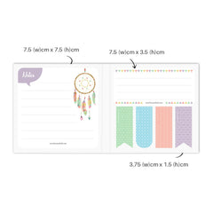 Boho Sticky Notes, Creative Beautiful Designs, 150 Sticky Sheets Total - Multicolor