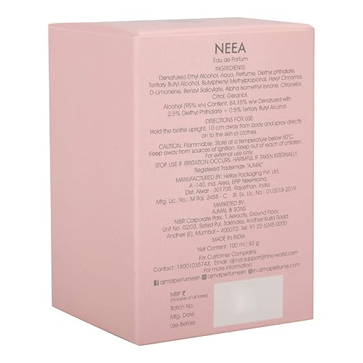 Ajmal Neea Eau De Parfum Floral Perfume 100ml 3.4 Fl.oz. | Casual Wear For Women.