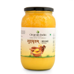 Natural ?????????? Desi Cow Ghee By Orgrain India | Rich In Nutrients & Healthy Desi Cow Ghee For Boost Energy | (1 Litr) 33.8 Ounce | Jar Pack