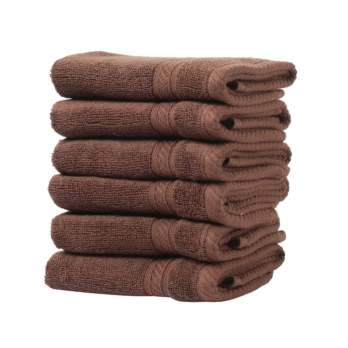 Fresh From Loom Face Towel 500 Gsm | 100% Cotton Ultra Soft, Absorbent & Quick Dry Towel For Facewash - Set Of 6 (Coffee)