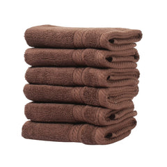 Fresh From Loom Face Towel 500 Gsm | 100% Cotton Ultra Soft, Absorbent & Quick Dry Towel For Facewash - Set Of 6 (Coffee)
