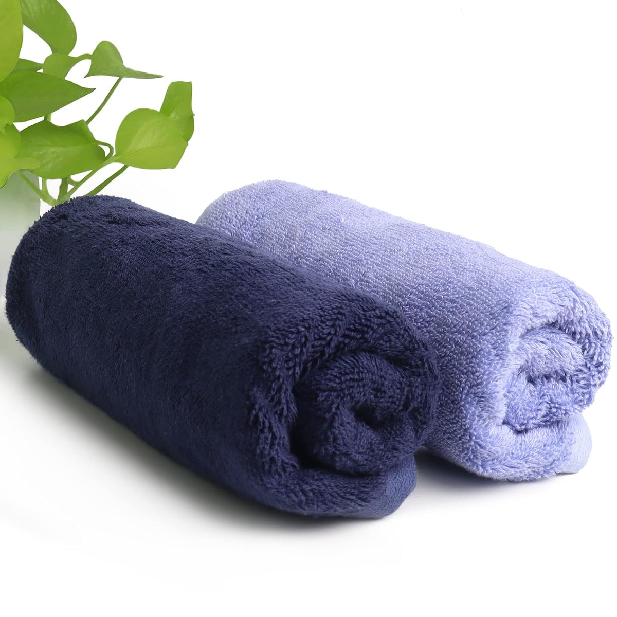 Heelium Bamboo Hand Towel 600 Gsm | Ultra Absorbent & Anti-Bacterial 3x Softer Than Cotton Towels | Pack Of 2 - Iris, Blue
