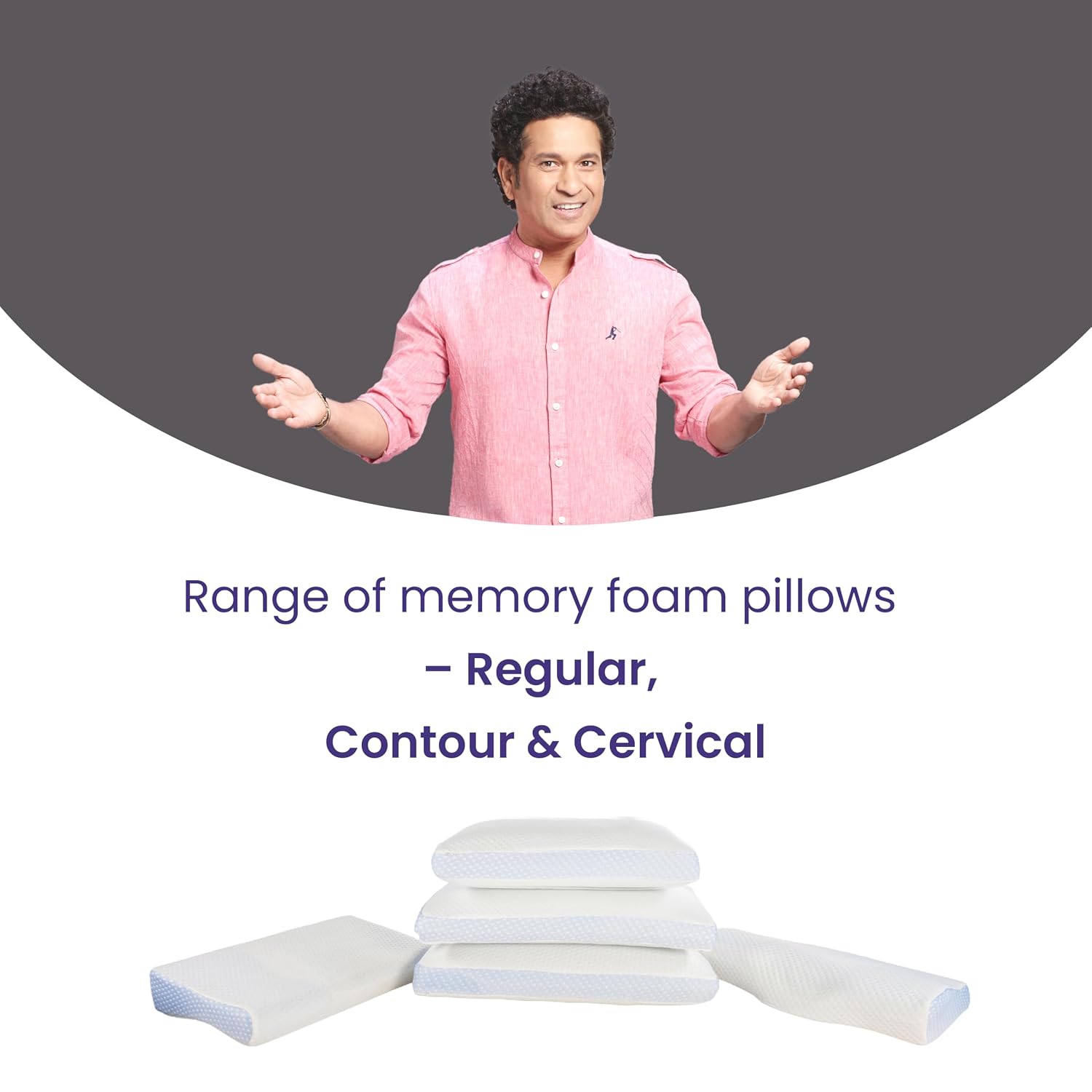 Premium Memory Foam Pillow For Sleeping, Breeze Queen Pillow With Perforated, White | Bed Pillow, Neck Support, Comfortable, Breathable, Soft Pillow, Washable Cover - Pack Of 1