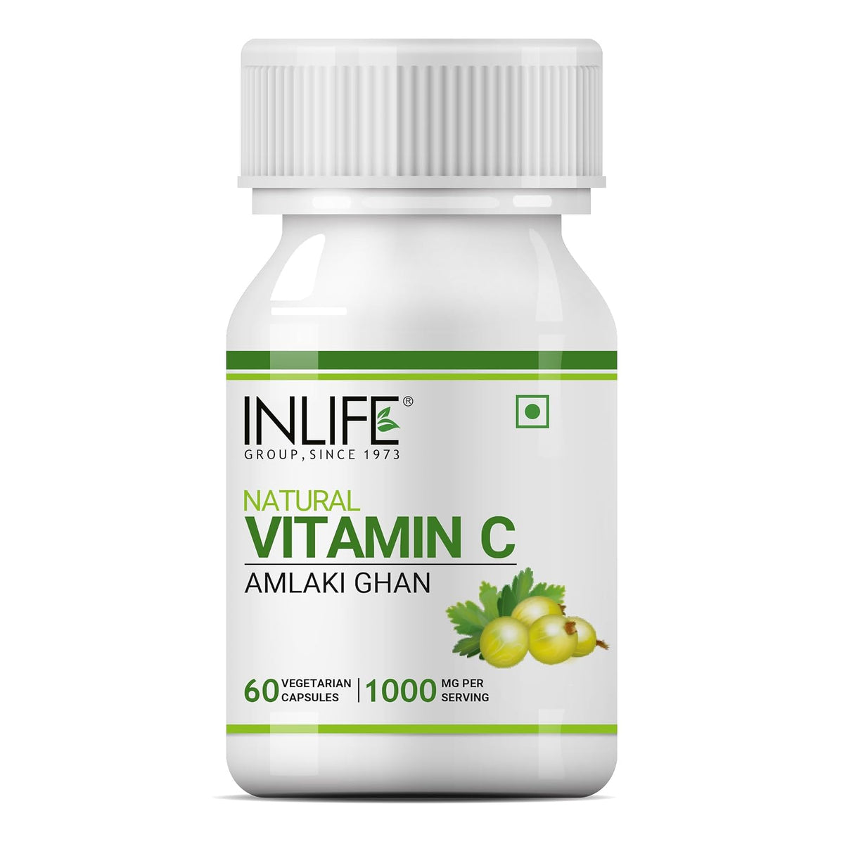 Inlife Natural Vitamin C Amla Extract Supplement | Immunity, Overall Wellness For Men And Women | 60 Vegetarian Capsules 100gm 0.2lbs