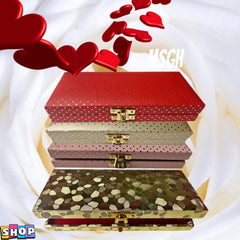 Designer Premium Mdf Wedding Box/Cash Box, Shagun Box, Decorative Box, Money Box, Gaddi Box 20 X 9 X 4cm, Colour - Pink , Style - Elegant