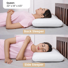 Cool Gel Memory Foam Pillow, Orthopedic Pillows, Queen Size - 22x14x4.5 Inch | Without Cover, Pillows For Neck Pain Relief, Portable, Neck Support, Lightweight, Adjustable - Pack Of 1