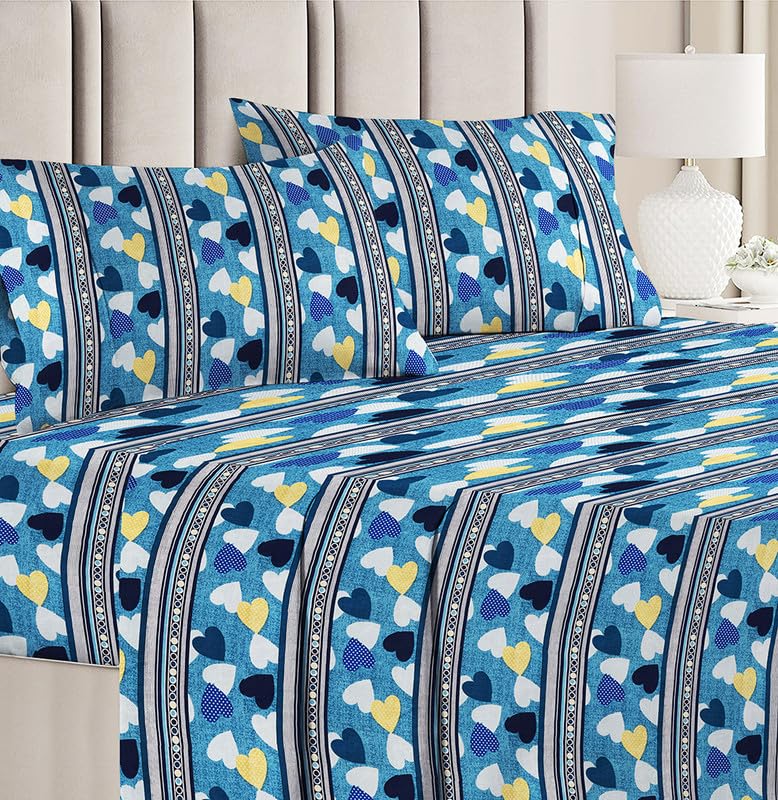 Microfiber Double Bedsheet With 2 Matching Pillow Covers | 90 X 90 Inches, Multicolor - Lightweight & Breathable Double Bed Perfect For Daily Use, Gifting, Or Guest Bedrooms