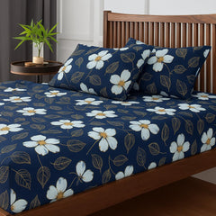 King Bedsheets Include Pillow Cover, Ultra Soft - 108x108 Inches, Dark Blue | Ideal For Home, Hotel, Villa, Resort & Guest House