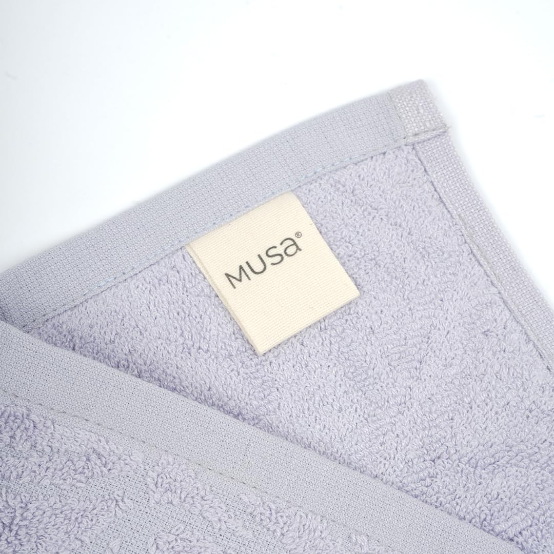Musa Banana Face Towels 400 Gsm | Terry Face Towel With Free Bag | Super Soft & Ultra Absorbent Towels For Facewash (Misty Lilac)- Set Of 4
