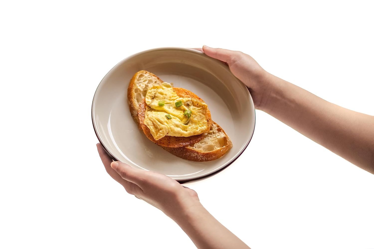 Ceramic Pasta Bowl Set Of 2 Pcs, 22cm - Black Outside, 300ml Each | Stoneware Ceramic Serving Bowls With Glossy Finish | Pasta Plate - Deep Plate | Ceramic Bowl - Pasta Serving Plate