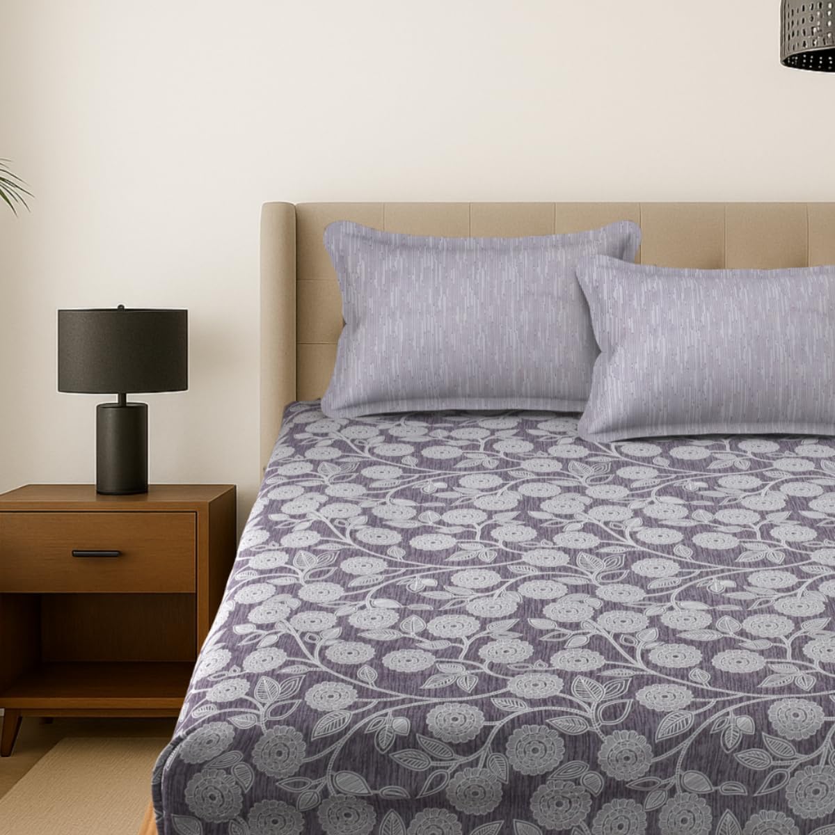Double Bedsheet For Queen Size - 90 X 100 Inches, Storm Front With 2 Pillow Cover | Soft, Breathable & Fade Resistant | Comfortable For All Seasons