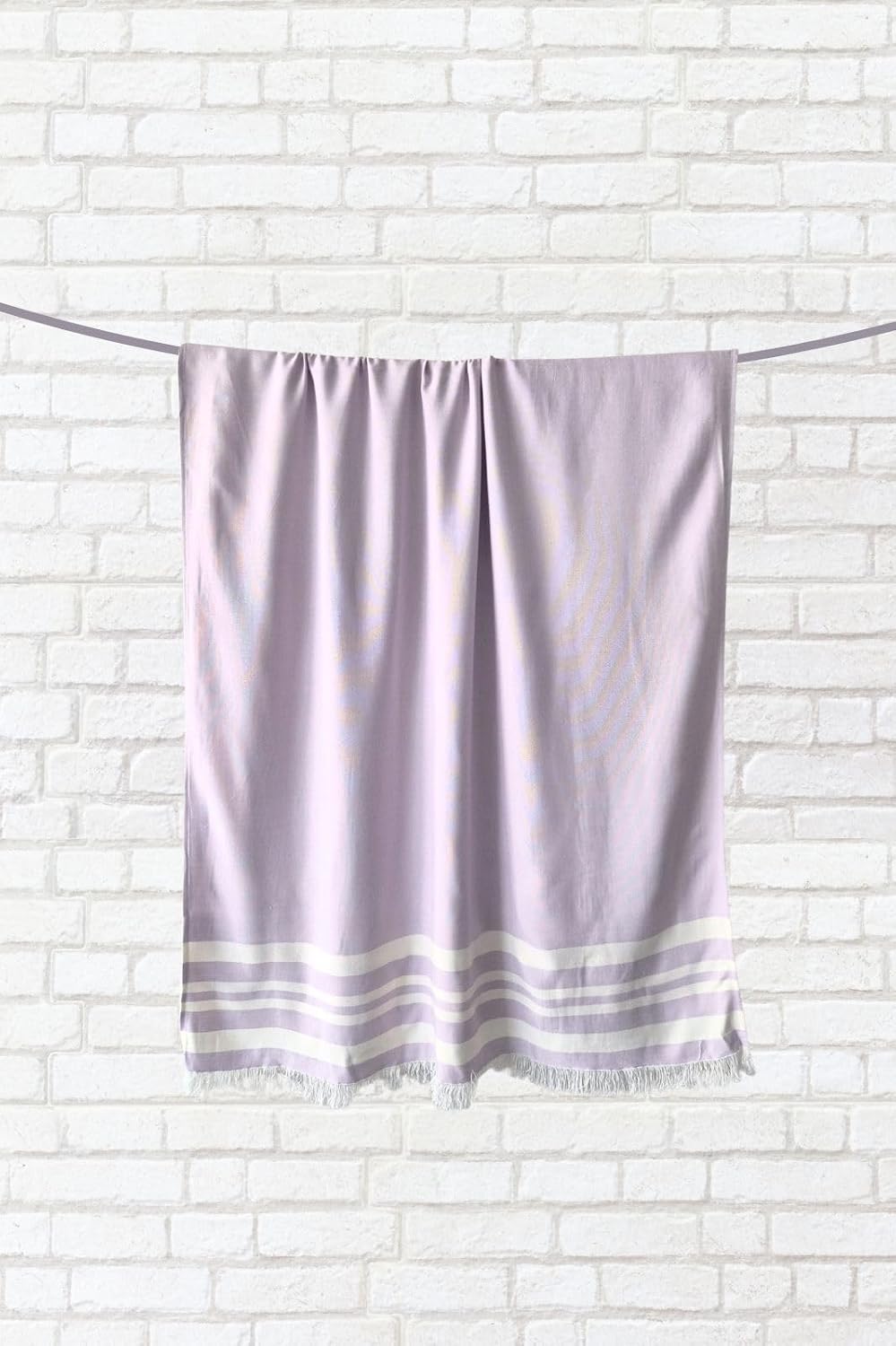 Madake Bamboo Ultra Soft & Thin Turkish Towel 454 Gsm | Quick Dry, Super Absorbent | Extra Large Bath Towel For Men & Women (Light Lavander)