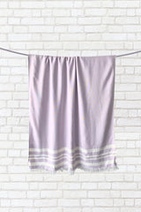 Madake Bamboo Ultra Soft & Thin Turkish Towel 454 Gsm | Quick Dry, Super Absorbent | Extra Large Bath Towel For Men & Women (Light Lavander)