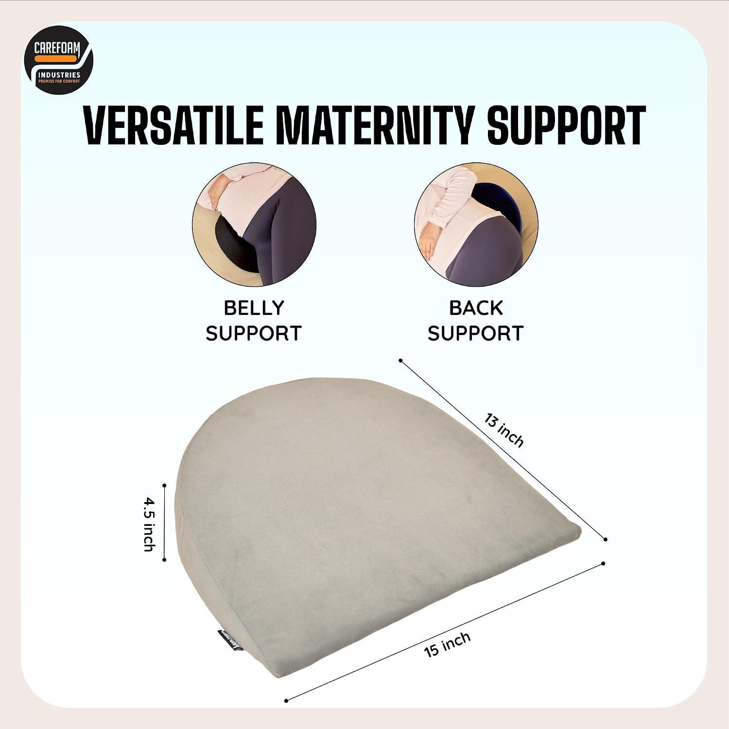 C Shape Full Body Pillow, Pregnancy Pillows For Sleeping, Half Moon, Dark Grey | Maternity Pillows For Back, Hips, Legs, Belly | For Pregnant Women With Removable, Washable Velvet Cover