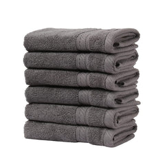Fresh From Loom Face Towel 500 Gsm | 100% Cotton Ultra Soft, Absorbent & Quick Dry Towel For Facewash - Set Of 6 (Grey)