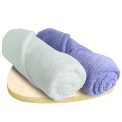 Heelium Bamboo Bath Towel 1000 Gsm | Ultra Absorbent 3x Softer Than Cotton Towels - Pack Of 2 (Iris & White)