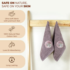 Akiko Home Prima Dream 100% Cotton Hand Towels 400 Gsm | Soft, Absorbent & Durable, Cotton Hand Towel | Pack Of 2 (Bluegrn)