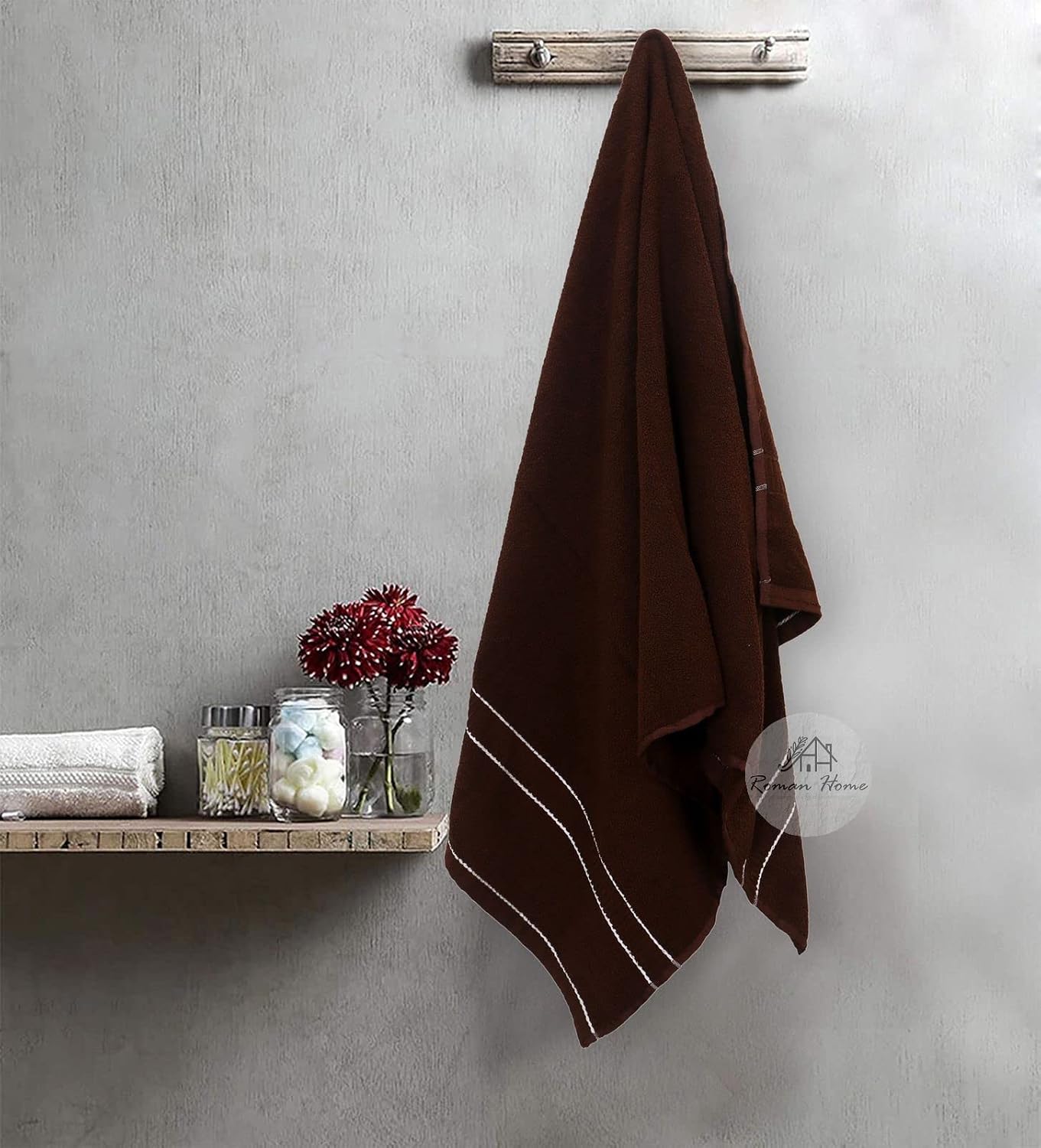 Roman Home Cotton Soft Bath Towel 500 Gsm (Brown)