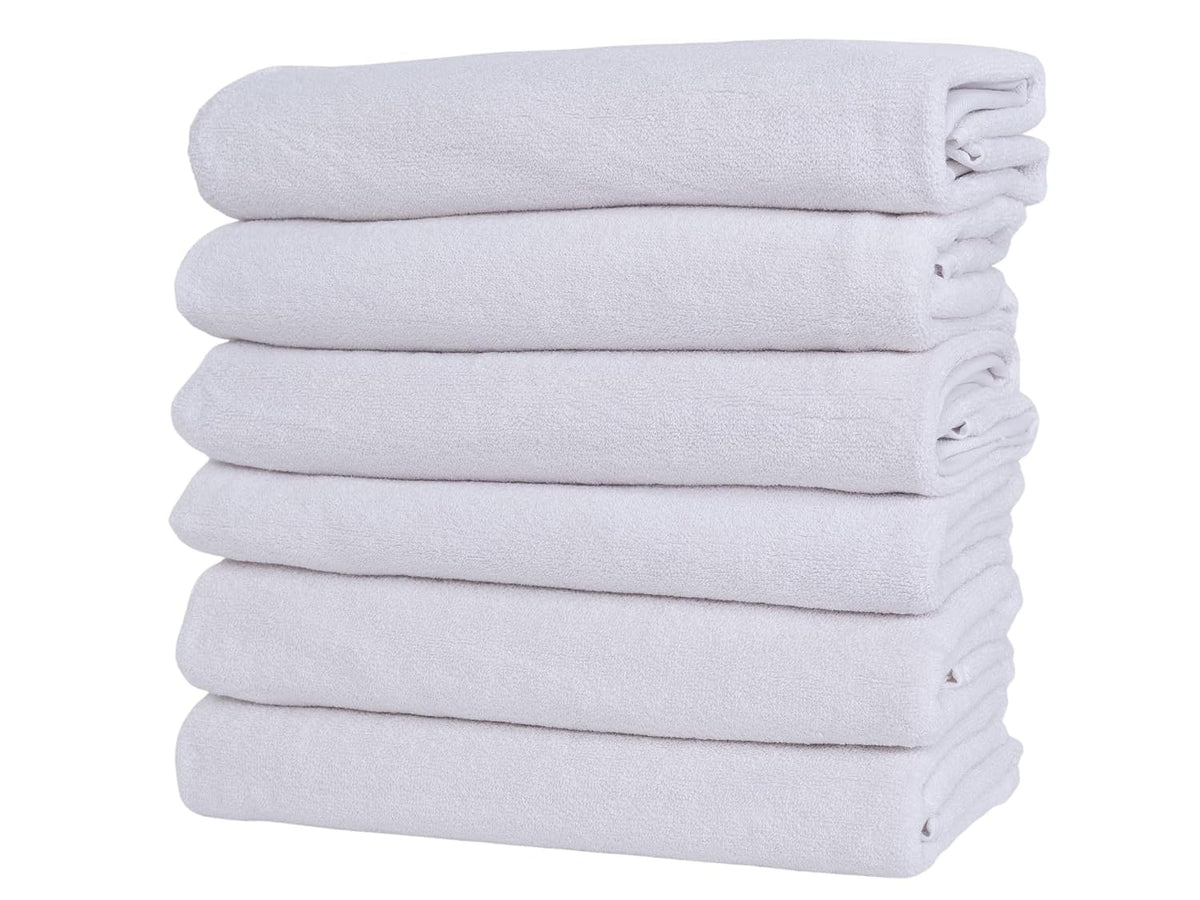 Rushant 100% Combed Cotton Hand Towels 900 Gsm | Ultra Soft, Quick Dry & Super Absorbent For Home, Gym & Travel (White) - Set Of 6