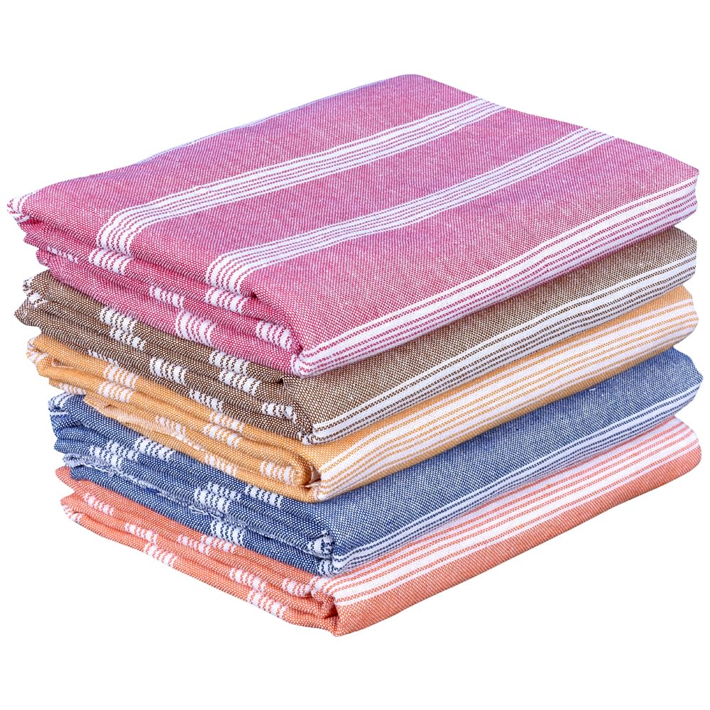 Comfort Weave Cotton Bath Towels 250 Gsm Multicolor (Set Of 5)