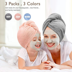 Fezora Hair Towel Wrap For Women-Quick Drying Microfiber Towel For Hair With Elastic Loop For Tying-Super Absorbent Head Towels Wrap For Ladies Hair Turban (Grey)