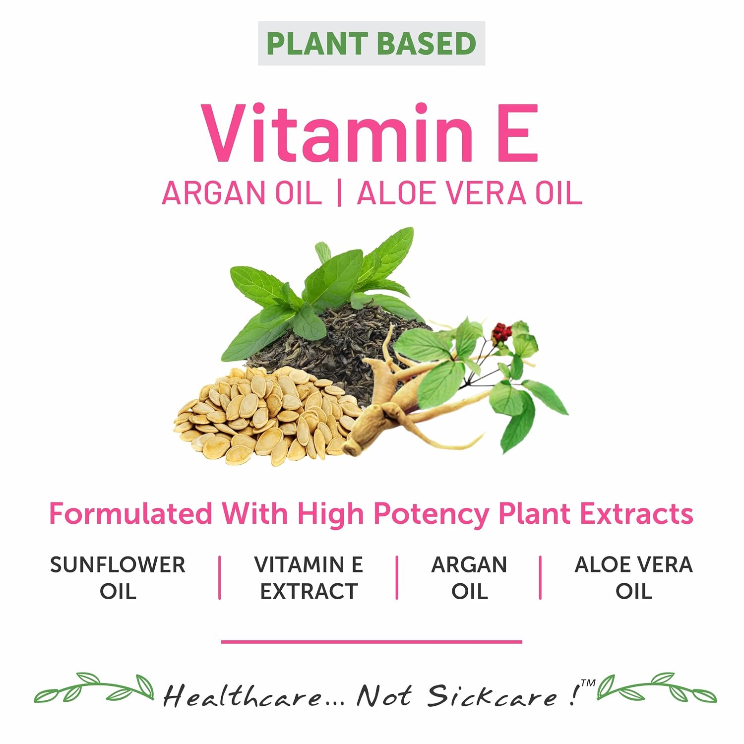 Bliss Welness Plant Based Natural Vitamin E, Sunflower Oil Extract, Argan Oil Extract , Aloevera Extract | Pure Skin Hair & Face Care Health Supplement | 30 Vegetarian Capsules 50gm 0.1lbs