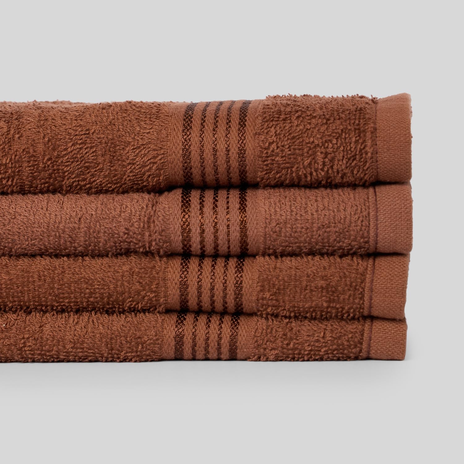 Kopa Quick Dry 100% Cotton Soft Terry Face Towel 640 Gsm | Quick Dry 100% Cotton Super Absorbent, Lightweight (D'Ross) Face Towel (Brown)- Pack Of 4