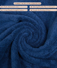 Rangoli Soft Absorbent Durable Towels Earthly Egyption Cotton Plush Oversized Large Size Bath Towel 1200 Gsm (Navy Blue)- Pack Of 2