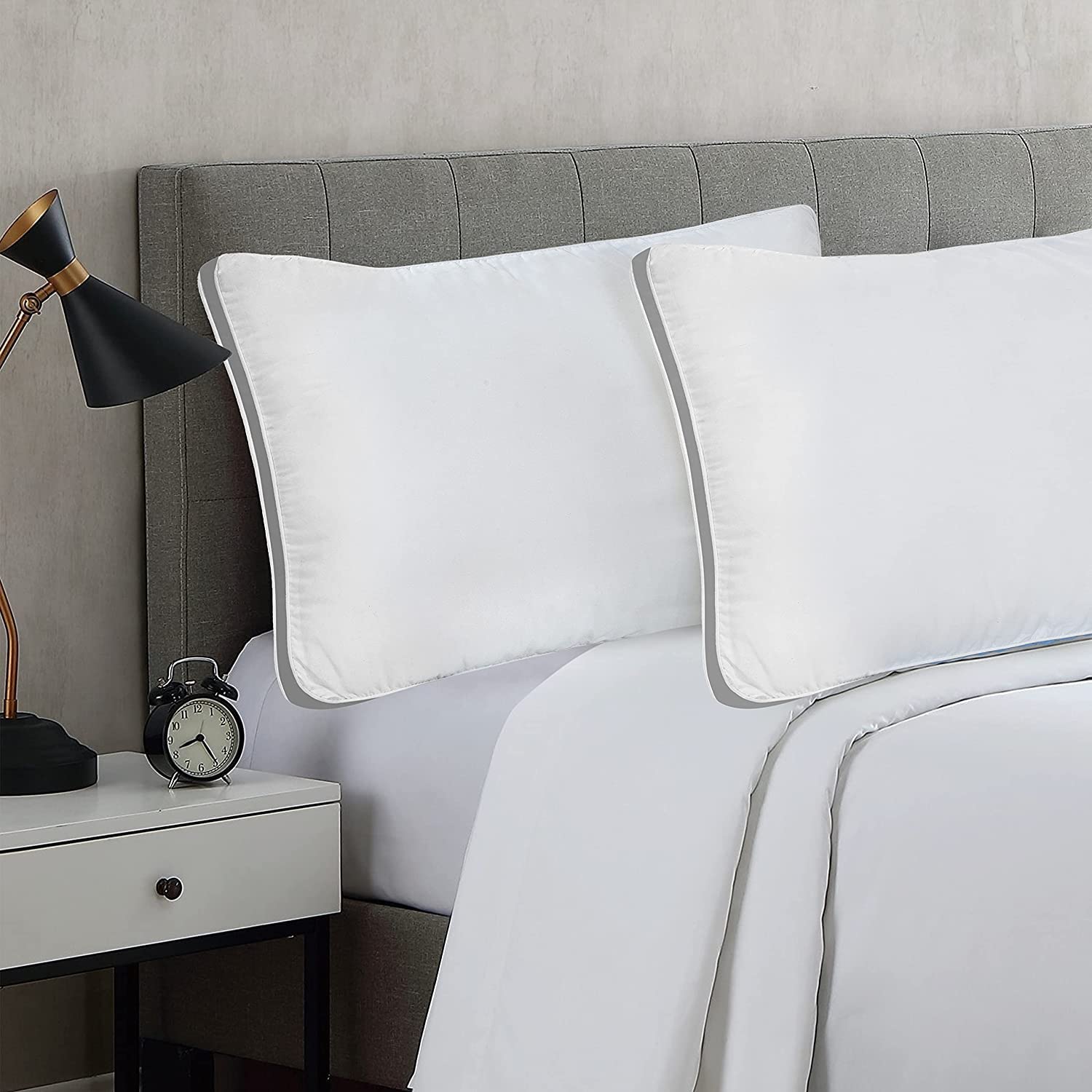 Premium Sleeping Pillow, Firm & Lofty Pillow, Size - 17 X 27 Inch | Bed Pillow For Sleeping, Microfiber Pillow, Washable | White Pillow - Set Of 2
