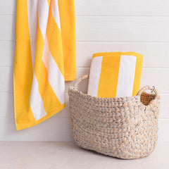 The Veloure 100% Cotton Bath Towel 750 Gsm | Bath Towel For Hotel, Pool, Swimming & Beach | Extra Large Size (Yellow)