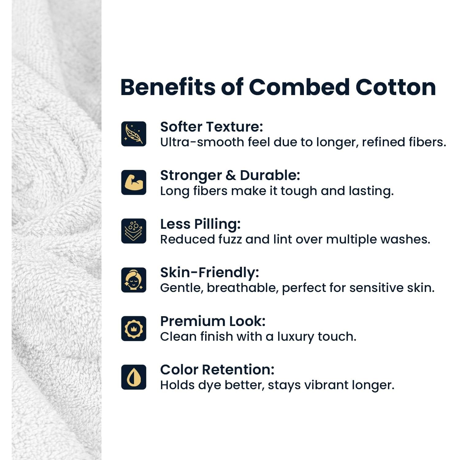 Premium 100% Combed Cotton Hand Towels 800 Gsm | Ultra Soft, Quick Dry & Highly Absorbent, For Home, Gym & Travel Hand Towel (White) - Pack Of 4