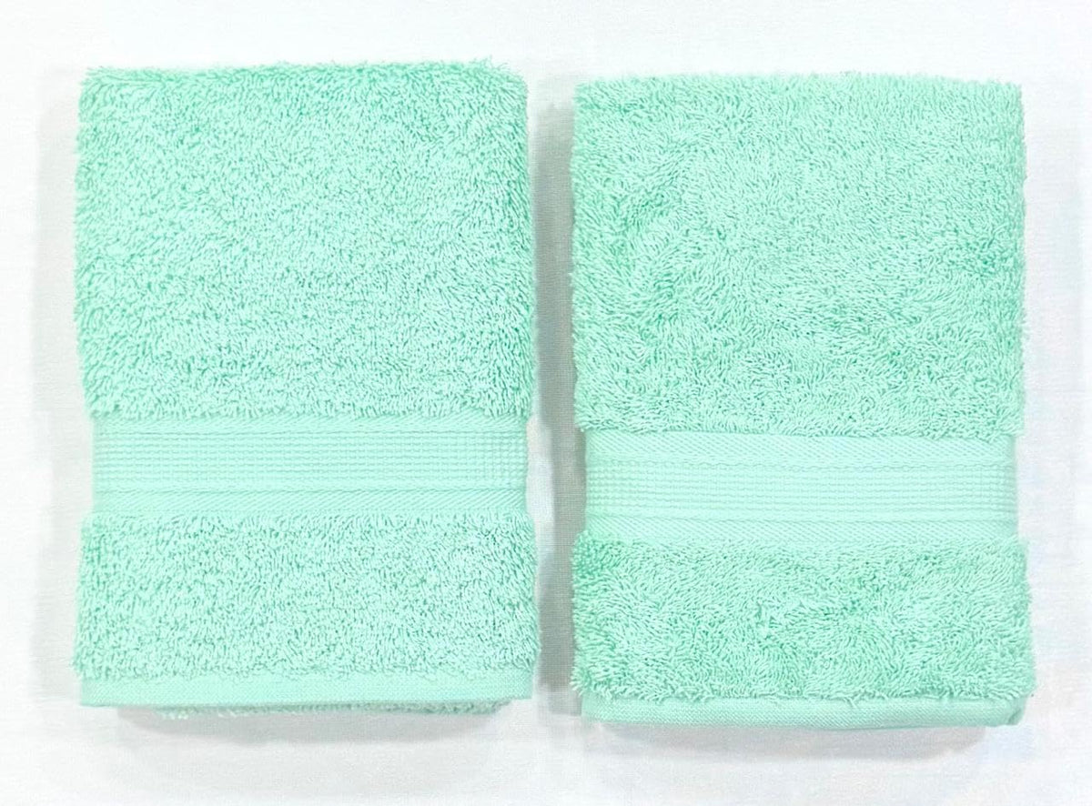Bombay Dyeing Plain Santino 500 Gsm Cotton Hand Towel Set - Sea Green (2 Piece)