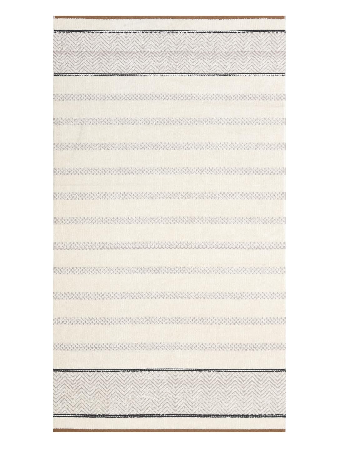 Homefresh Decorative Cotton Bath Towel 500 Gsm | Geometric Pattern Brown & White (Zen)