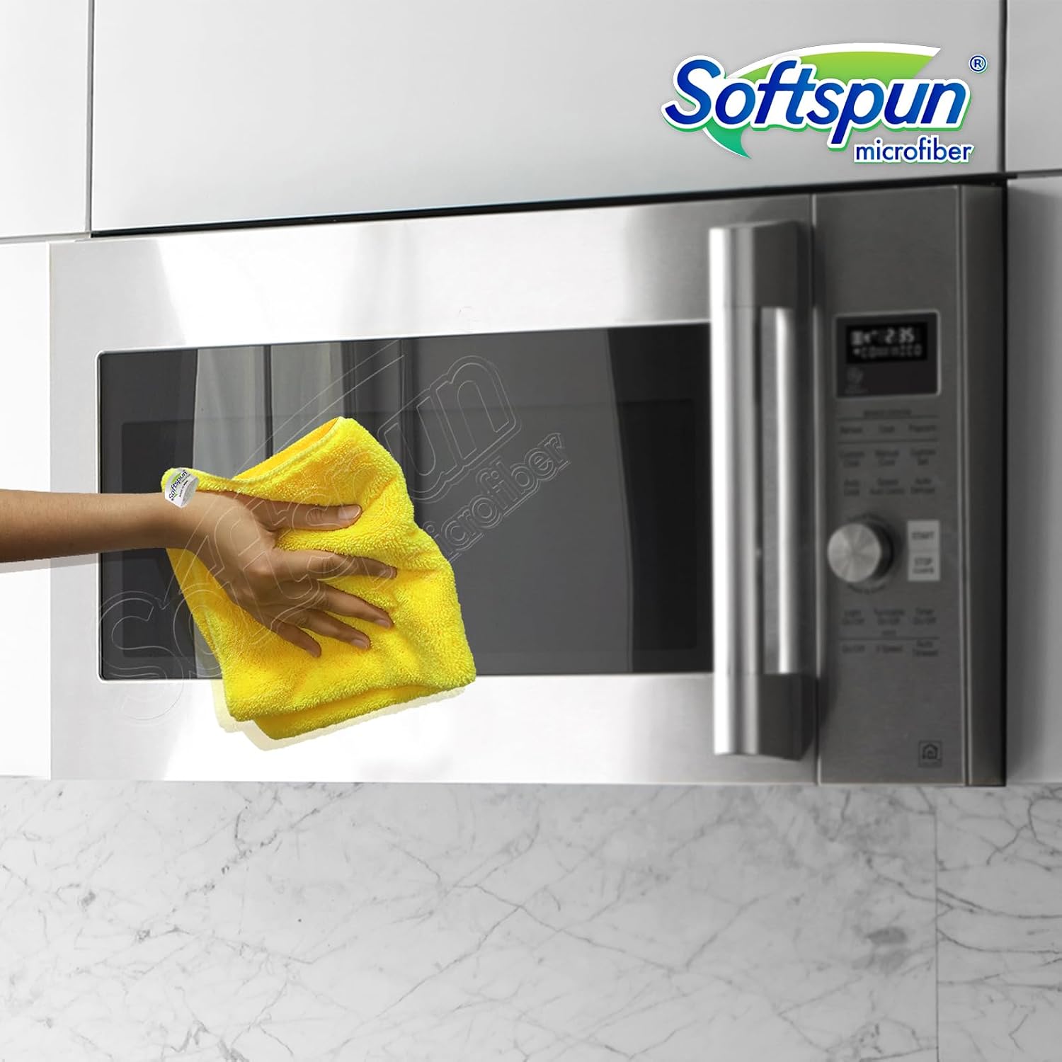 Softspun Microfiber High Loop Cleaning Cloths Towel 450 Gsm | Thick Lint & Streak-Free Multipurpose Cloths - 4 Pcs (Multicolor)