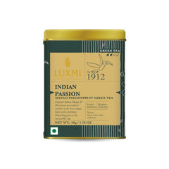 Luxmi Estates Indian Passion Green Tea - 50gm, 1.7 Ounce | USDA Certified Organic Darjeeling Green Tea - Mango Passion Fruit Green Tea | Made With Lemongrass, Ginger, Lemon Peel