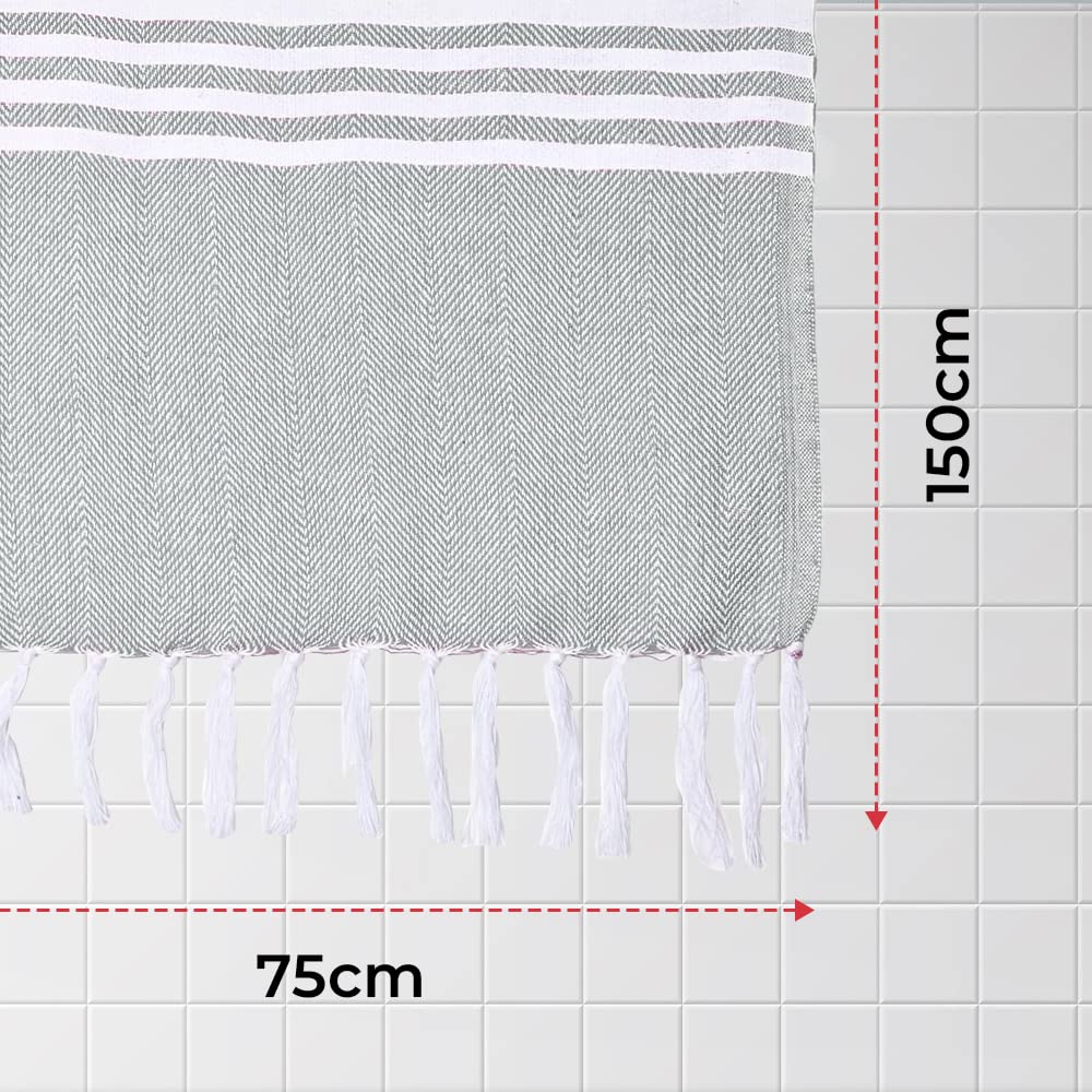 The Better Home Cotton Large Size Bath Towel 300 Gsm | Soft Towel For Men Women Anti-Odour High Absorbency Quick Dry Towel (Grey)