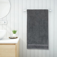 Welspun 100% Cotton Bath Towel 500 Gsm | Anti Bacterial Bright Colours High Absorbency Cotton Bath Towels (Dark Grey)