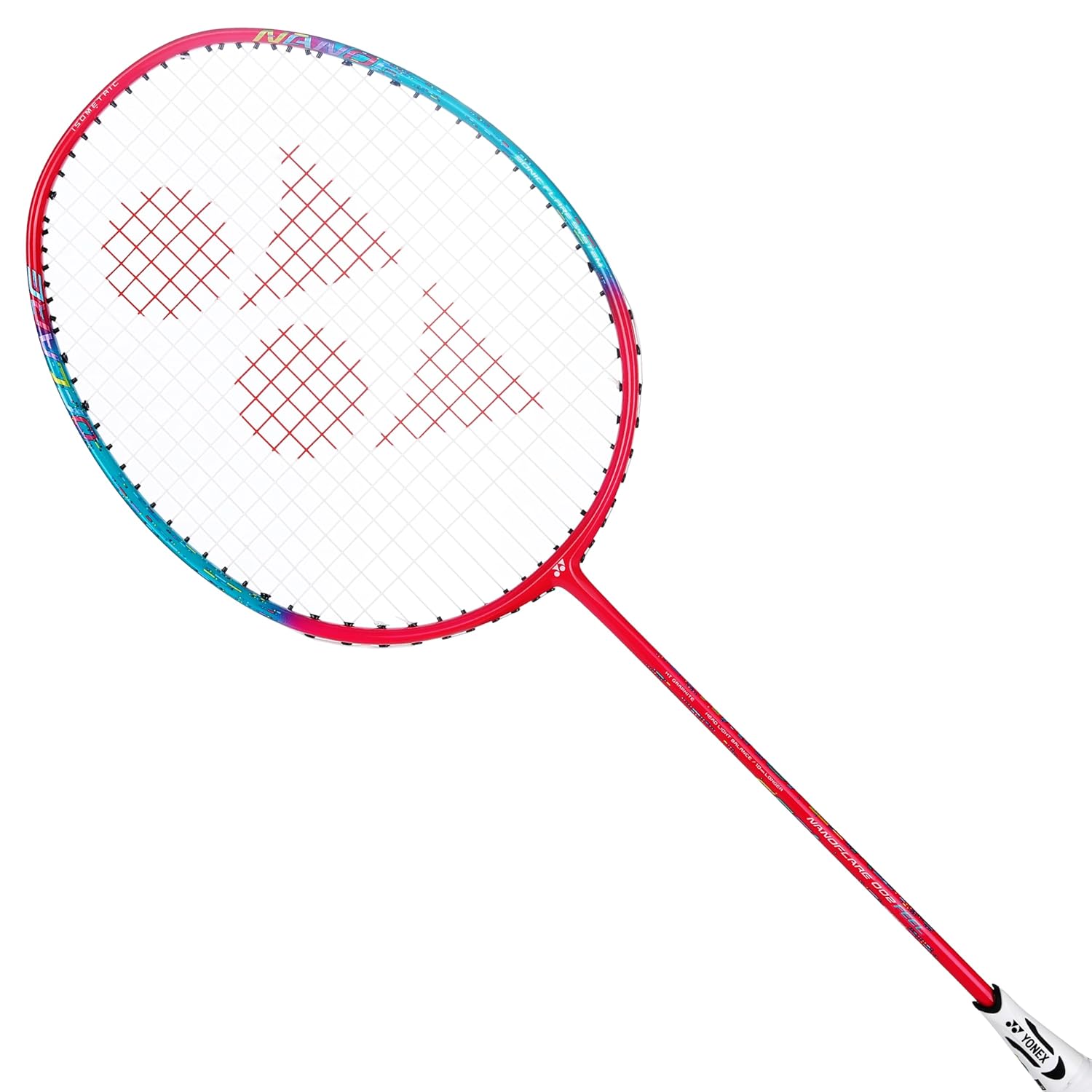 Yonex Graphite Badminton Racquet NANOFLARE 002 FEEL, G4 4U, Colour - Cyan & Red, Grip Size - 4 1/2 Inches