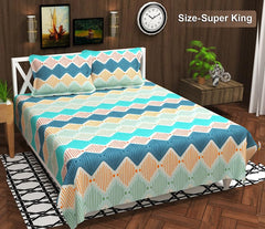 King Size Bedsheets With 2 King Size Pillow Covers - 108 X 108 Inches, Multicolor | Perfectly For Gifting Wedding, Anniversary - Durable, Light Weight, Skin-Friendly Double Bedsheet
