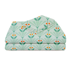 100% Cotton Double Bedsheets With 2 King Size Matching Pillow Covers - 90 X 90 Inches, Mint Green | Ideal For House, Bedroom, Hotel, Guest House