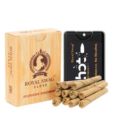 Royal Swag Ayurvedic Herbal Bidi For Smoking 100% Tobacco-Free, Nicotine-Free (Pack Of 20 Sticks) With 20mm Shot Spray Satisfy Nicotine Craving (Smoking Cessation)