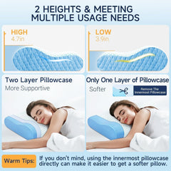 Memory Foam Pillows Supports Neck Pain & Shoulder Pain, Pillows Model - D1 | Contour Cervical Orthopedic Pillows, Ergonomic Cervical Pillow Neck Support Pillow For Side Back