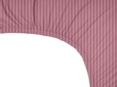 King Size Bedsheets With 2 Pillow Covers - Size-78 X72+10 Inches, Pink | All Around Elastic 220 TC Super Soft Striped Pattern Breathable