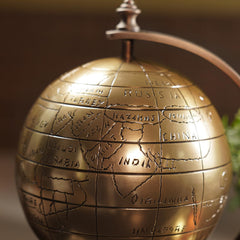 Gold Decorative Globe With Stand - Small For Home Decor, Statue Table Decor, Living Room Decor, Multifunctional Home Decor, Pack Of 1