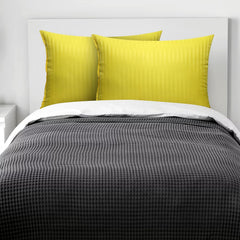 Premium Hotel Quality Soft Polyester Blend Fiber Pillow, Yellow, Standard Size - 16x24 Inch | Neck Support, Washable, Removable Cover | Neck & Shoulders Pain Relief - Set Of 2